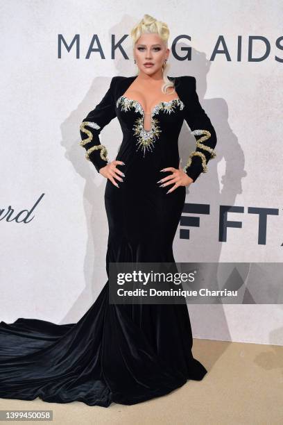 Christina Aguilera attending amfAR Gala Cannes 2022at Hotel du Cap-Eden-Roc on May 26, 2022 in Cap d'Antibes, France.