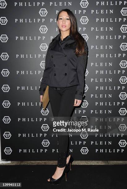Actress Dajana Roncione attends Philipp Plein fashion show as part of Milan Womenswear Fashion Week on February 25, 2012 in Milan, Italy.