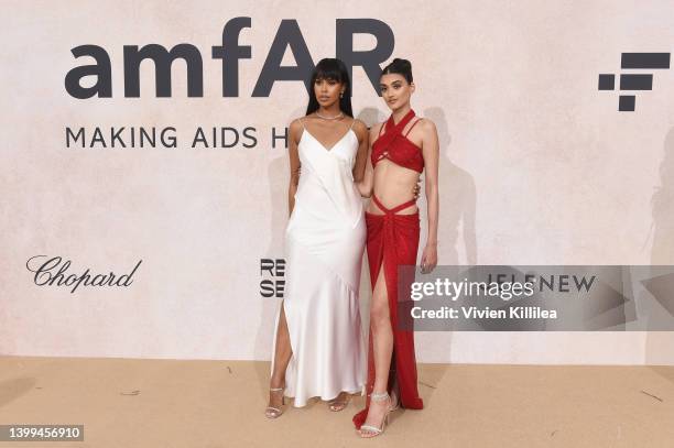 Sabrina Dhowre Elba and Neelam Gill attend the amfAR Cannes Gala 2022 at Hotel du Cap-Eden-Roc on May 26, 2022 in Cap d'Antibes, France.