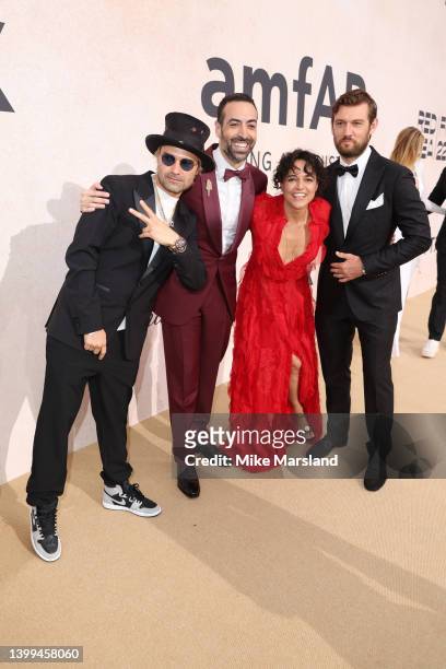 Alec Monopoly, Mohammed Al Turki, Michelle Rodriguez and Alex Pettyfer at Hotel du Cap-Eden-Roc on May 26, 2022 in Cap d'Antibes, France.