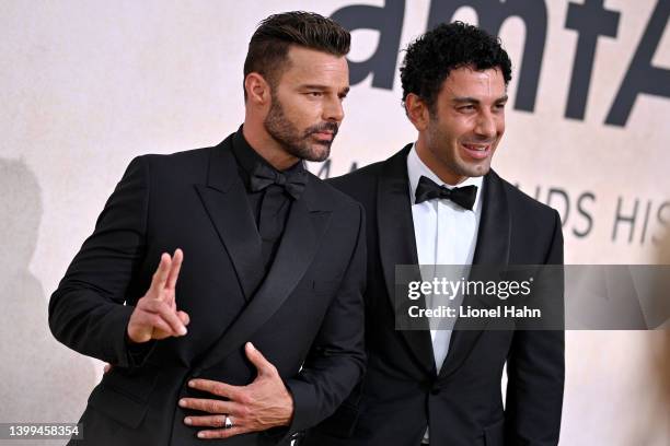 Ricky Martin and Jwan Yosef attend amfAR Gala Cannes 2022 at Hotel du Cap-Eden-Roc on May 26, 2022 in Cap d'Antibes, France.