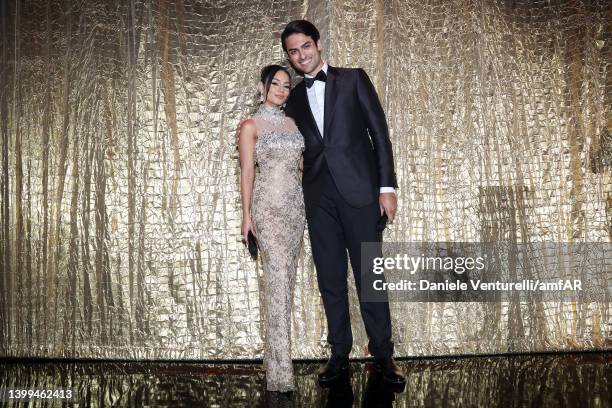 Vanessa Hudgens and Matteo Bocelli attend the amfAR Cannes Gala 2022 at Hotel du Cap-Eden-Roc on May 26, 2022 in Cap d'Antibes, France.