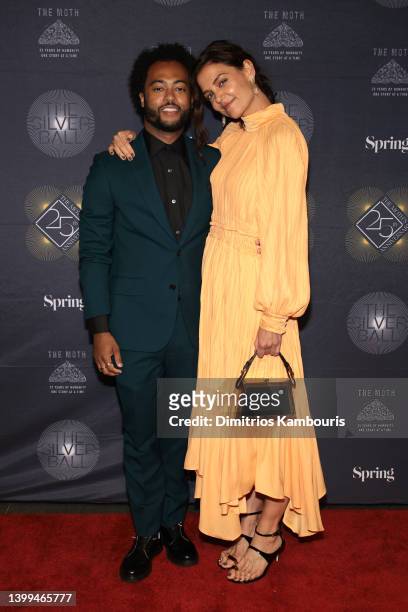 Bobby Wooten III and Katie Holmes attend The Moth Ball 25th Anniversary Gala at Spring Studios on May 26, 2022 in New York City.