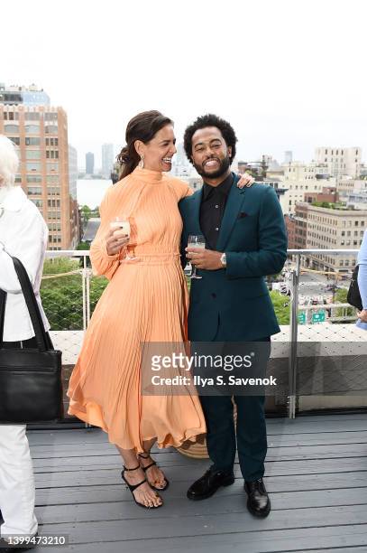 Katie Holmes and Bobby Wooten III attend The Silver Ball: The Moth's 25th Anniversary Gala honoring David Byrne at Spring Studios on May 26, 2022 in...
