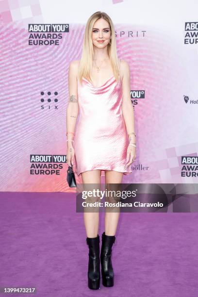 Chiara Ferragni arrives for the ABOUT YOU Awards Europe at Superstudio Maxi on May 26, 2022 in Milan, Italy.