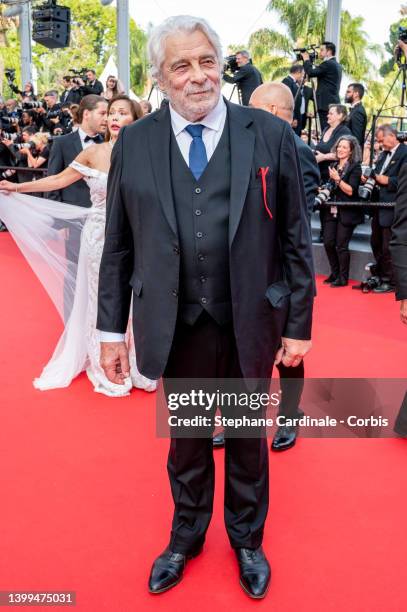 Jacques Weber attends the screening of "Broker " during the 75th annual Cannes film festival at Palais des Festivals on May 26, 2022 in Cannes,...