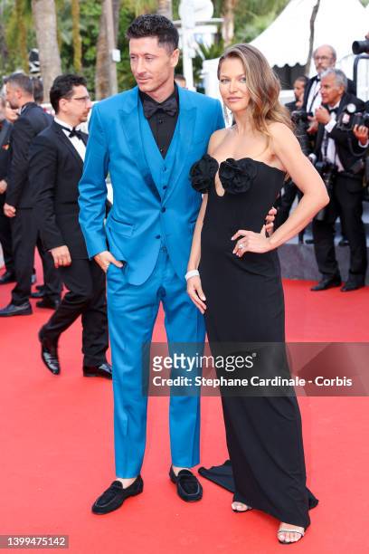 Anna Lewandowska and Robert Lewandowski attend the screening of "Broker " during the 75th annual Cannes film festival at Palais des Festivals on May...
