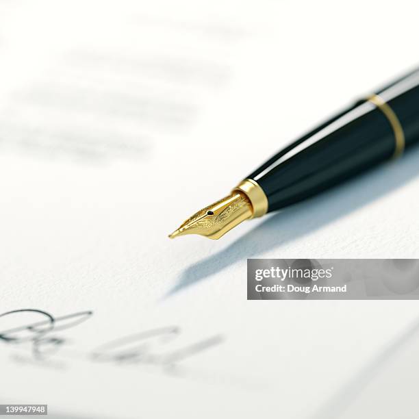 ink writing pen - unterschrift stock-grafiken, -clipart, -cartoons und -symbole