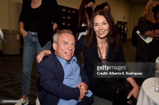 Warwick Davis and Joanne Whalley attend the studio showcase panel at Star Wars Celebration for “Willow” in Anaheim, California on May 26, 2022. An...