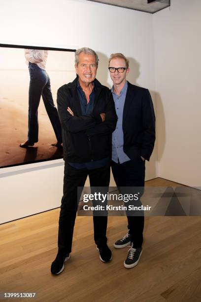 Mario Testino and Jan Olesen attend the DL1961 x Ella Richards event in partnership with Frieze on May 26, 2022 in London, England.