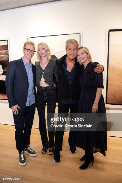 Jan Olesen, Ella Richards, Mario Testino and Lucie de la Falaise attend the DL1961 x Ella Richards event in partnership with Frieze on May 26, 2022...