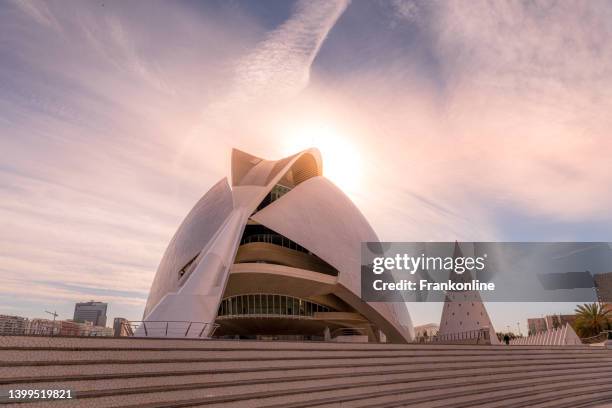 the city of the arts and sciences at day, valencia, spain - city of arts & sciences stock pictures, royalty-free photos & images