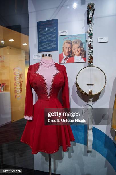 Dolly Parton's outfit, worn 1972 on the cover of the 'Together Always' with Porter Wagoner on display at the Power of Women In Country Music Exhibit...