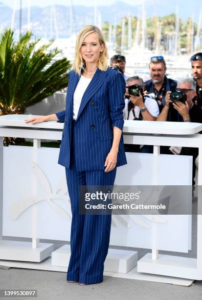Léa Drucker attends the photocall for "Close" during the 75th annual Cannes film festival at Palais des Festivals on May 27, 2022 in Cannes, France.