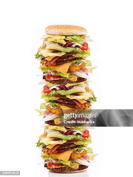 high hamburger - tall stockfoto's en -beelden