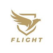 Eagle wing flight shield icon