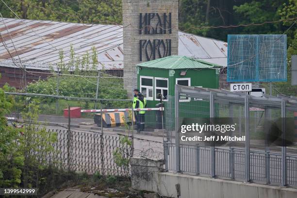 View of the border crossing from Estonia into Russia over the Narva River on May 27, 2022 in Narva, Estonia. The town of Narva sits on the very edge...