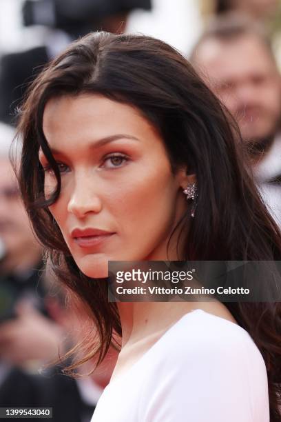 Bella Hadid attends the screening of "Broker " during the 75th annual Cannes film festival at Palais des Festivals on May 26, 2022 in Cannes, France.