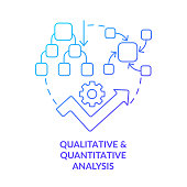 Qualitative and quantitative analysis blue gradient concept icon