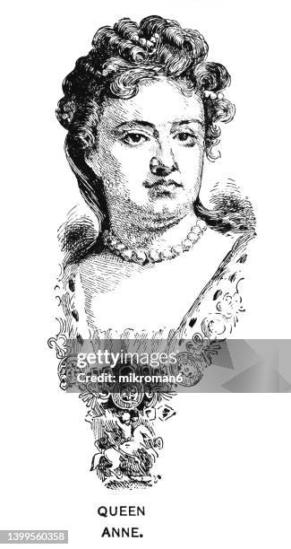 portrait of queen anne of england, scotland and ireland - queen stock illustrations stock pictures, royalty-free photos & images