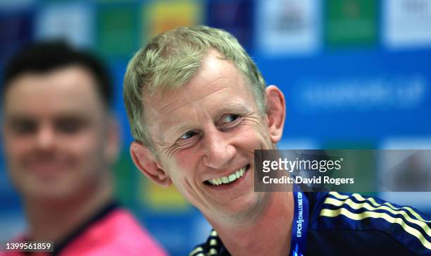 Leo Cullen, the Leinster head coach, looks on during the Leinster Rugby press conference held at Stade Velodrome on May 27, 2022 in Marseille, France.