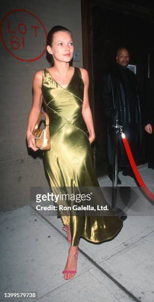 British fashion model Kate Moss attends the 'Closer' opening at the Music Box Theater, New York, New York, March 25, 1999.