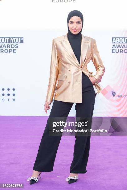 Fashion content creator Khaoula Boumeshouli on the red carpet for the About You Awards Europe, at Superstudio Maxi. Milan , May 26th, 2022
