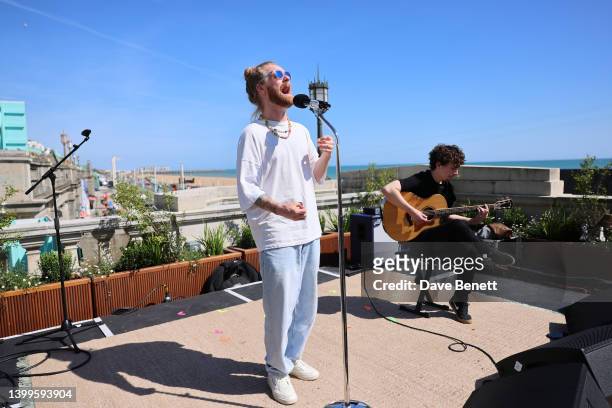 Sam Ryder attends Soho House celebration in newly opened Brighton Beach House on May 27, 2022 in Brighton, England.