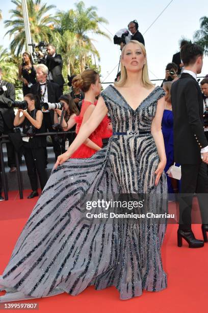 Lea T attends the screening of "Mother And Son " during the 75th annual Cannes film festival at Palais des Festivals on May 27, 2022 in Cannes,...