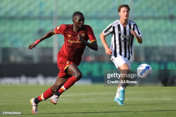 Maissa Codou Ndiaye of Roma U19 in action during the Primavera 1 Playoffs match between AS Roma and Juventus U19 at Enzo Ricci Stadium on May 27,...