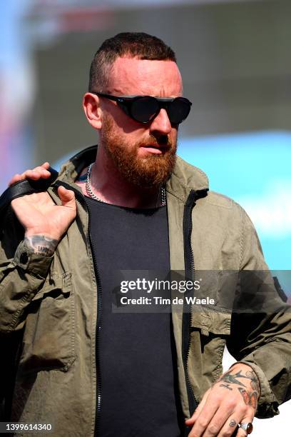 Sir Bradley Wiggins of United Kingdom Ex-Procyclist and TV commentator after the 105th Giro d'Italia 2022, Stage 19 a 178km stage from Marano...
