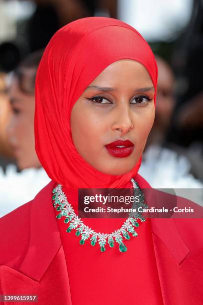 Rawdah Mohamed attends the screening of "Mother And Son " during the 75th annual Cannes film festival at Palais des Festivals on May 27, 2022 in...