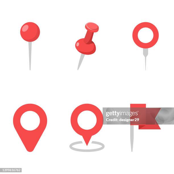 location and map pin icon set vector design. - 目的地 幅插畫檔、美工圖案、卡通及圖標