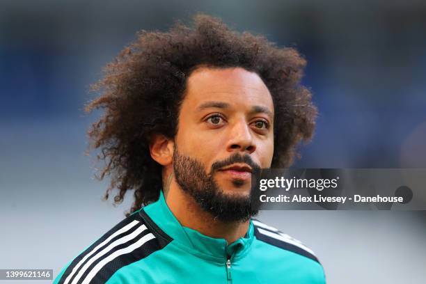 Marcelo of Real Madrid takes part in an open training session at Stade de France on May 27, 2022 in Paris, France. Real Madrid will face Liverpool in...