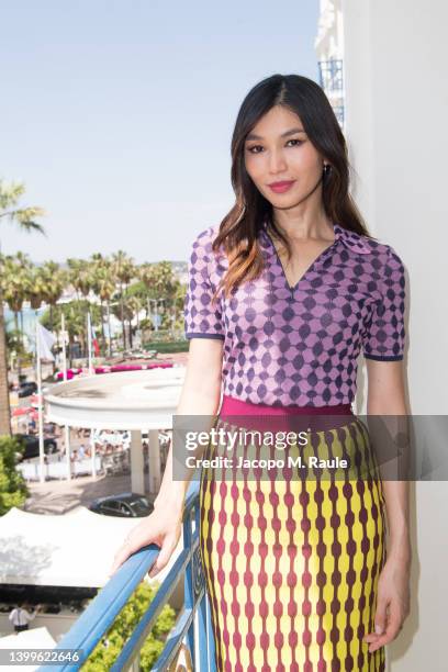 Gemma Chan is seen wearing Tory Burch at Hotel Martinez on May 27, 2022 in Cannes, France.