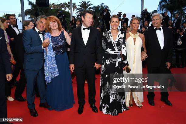 Gerald Holtz, Muriel Mayette-Holtz, Christian Estrosi, Laura Tenoudji and guests attend the screening of "Mascarade" during the 75th annual Cannes...