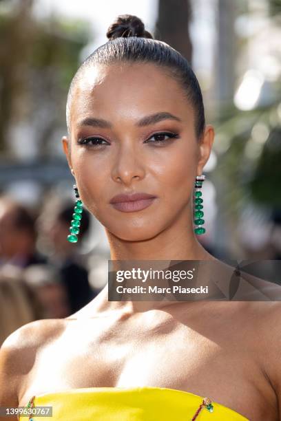 Model Lais Ribeiro attends the screening of "Mother And Son " during the 75th annual Cannes film festival at Palais des Festivals on May 27, 2022 in...