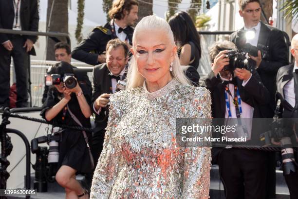 Actress Helen Mirren attends the screening of "Mother And Son " during the 75th annual Cannes film festival at Palais des Festivals on May 27, 2022...