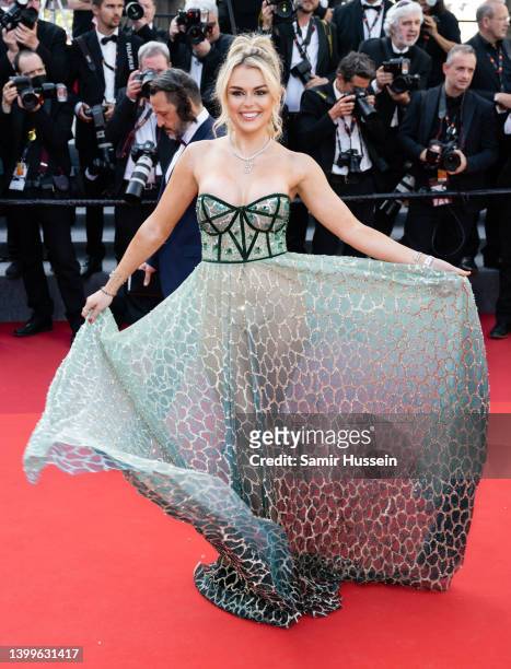 Tallia Storm attends the screening of "Mother And Son " during the 75th annual Cannes film festival at Palais des Festivals on May 27, 2022 in...