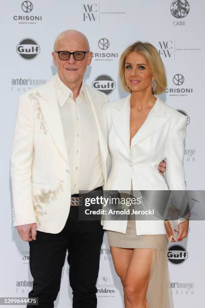 John Caudwell and Modesta Vzesniauskaite attends the Amber Lounge 2022 Fashion Show at Grimaldi Forum on May 27, 2022 in Monaco, Monaco.