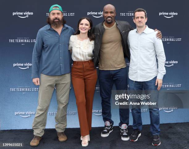 Kenny Sheard, Tyner Rushing, LaMonica Garrett, and Jon Schumacher of Prime Video's "The Terminal List" attend LA Fleet Week at The Port of Los...