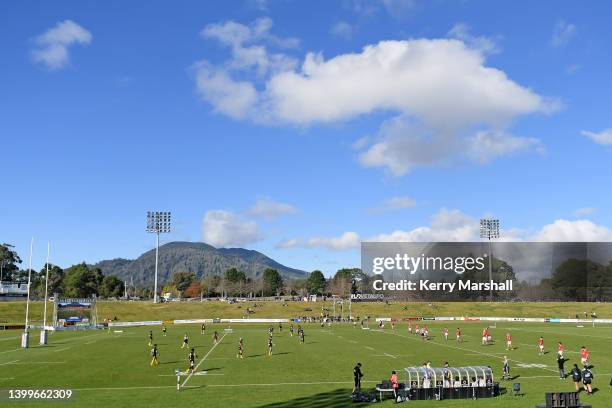 General view of Owen Delaney Park during the New Zealand Super Rugby Under 20s match between the Barbarians and Hurricanes at Owen Delaney Park on...