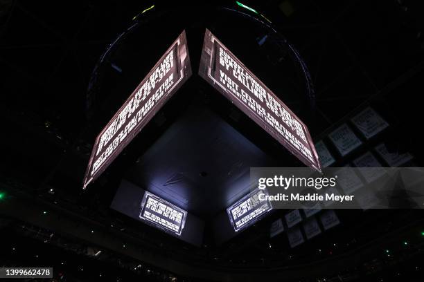 Moment of silence is held for the victims of the Robb Elementary School shooting prior to Game Six of the 2022 NBA Playoffs Eastern Conference Finals...