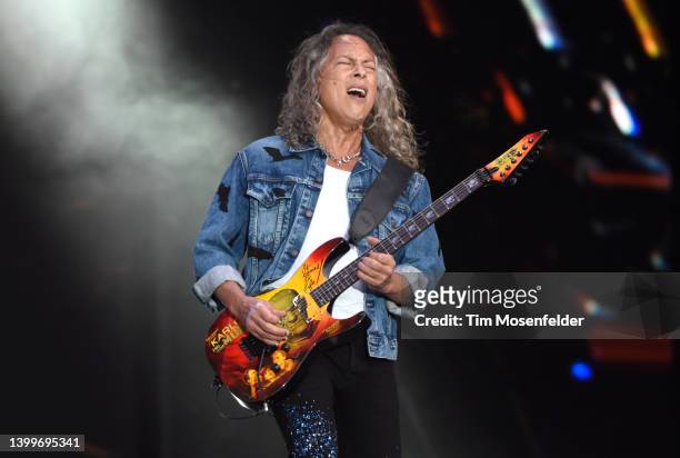 Kirk Hammett of Metallica performs during the 2022 BottleRock Napa Valley at Napa Valley Expo on May 27, 2022 in Napa, California.