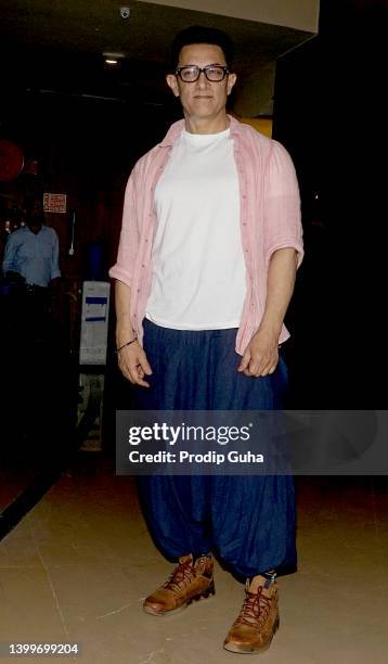 Aamir Khan attends the trailer launch 'Lal Singh Chaddha' on May 28, 2022 in Mumbai, India.