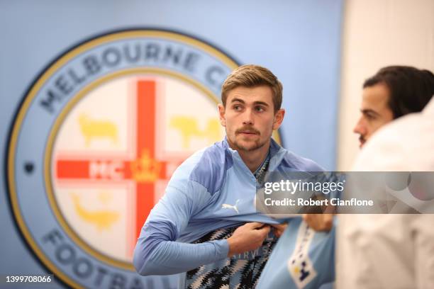 Connor Metcalfe of Melbourne City prepares for the the A-League Mens Grand Final match between Western United and Melbourne City at AAMI Park on May...