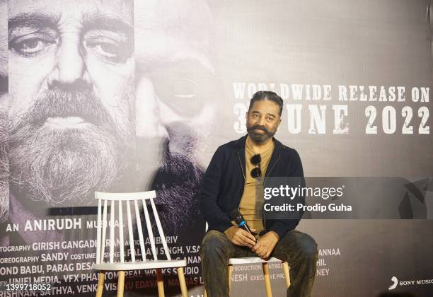 Kamal Hassan attends the trailer launch 'Vikram Hitlist' on May 28, 2022 in Mumbai, India.