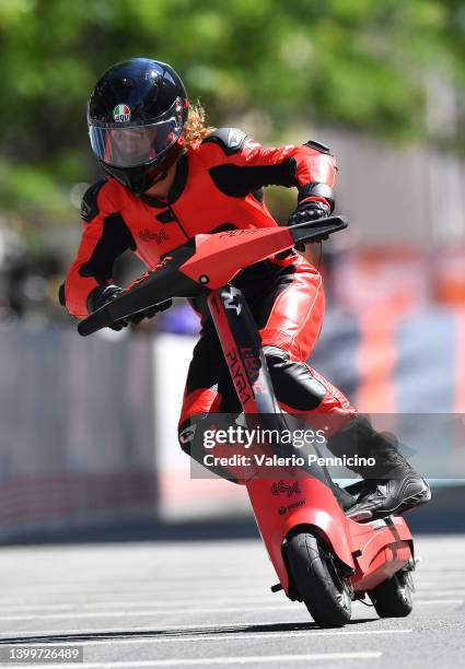 Matis Neyroud of PLYR:1competes during Day 2 of the eSC – eSkootr Championship in Sion on May 28, 2022 in Sion, Switzerland.