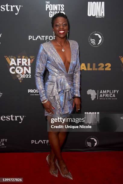 Nigerian–American bobsledder and track and field runner, Dr. Seun Adigun, D.C., OLY attends AFRICON'S 2022 Afro Ball Gala at U.S. Bank Tower on May...