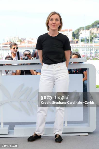 Leonor Serraille attends the screening of "Mother And Son " during the 75th annual Cannes film festival at Palais des Festivals on May 27, 2022 in...